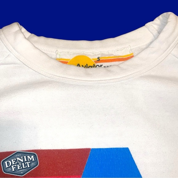 Aviator Nation Unisex White LOGO SWEATSHIRT/PULLOVER | PRELOVED!!💙🌈💙 - Picture 9 of 16